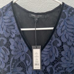 Romeo & Juliet Couture Black & Blue Lace Dress